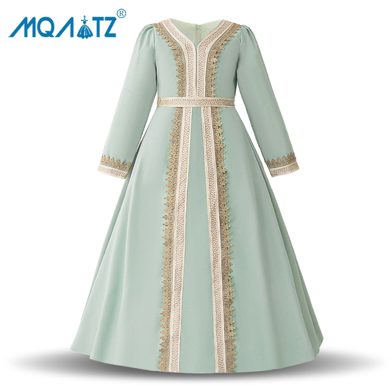 MQATZ หญ้าชุดสีเขียว Raya เจ้าหญิงสาวชุดสําหรับเด็กเครื่องแต่งกาย Elegant Party เด็ก Robe 6 8 ปี AMSL63