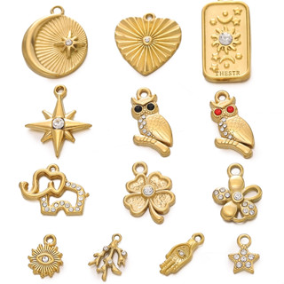 St. kunkka 2 ชิ้นสแตนเลสชุบสูญญากาศจี้ทอง 18K สําหรับ DIY สร…