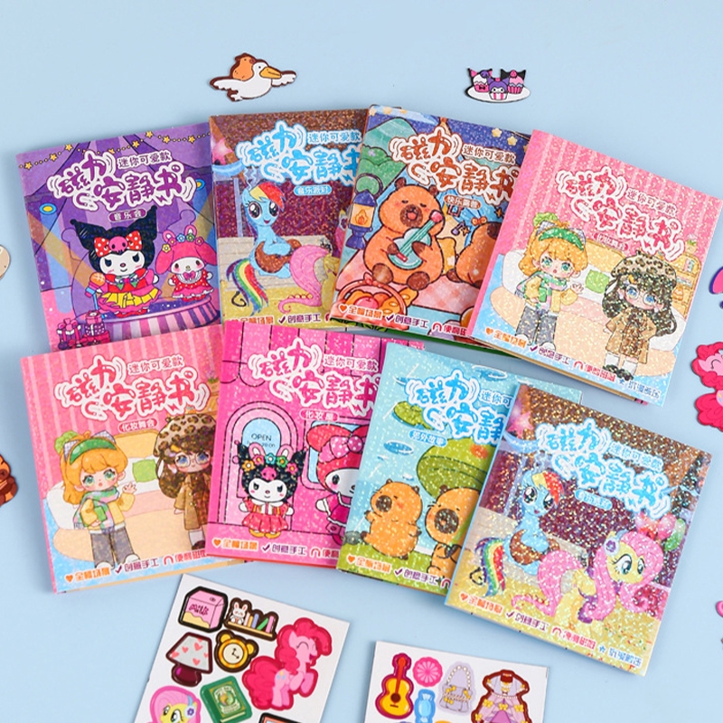 1ชิ้นสร้างสรรค์ฉากแม่เหล็กสติกเกอร์เด็กการ์ตูนแต่งตัวสก์ท็อปของเล่น YL266