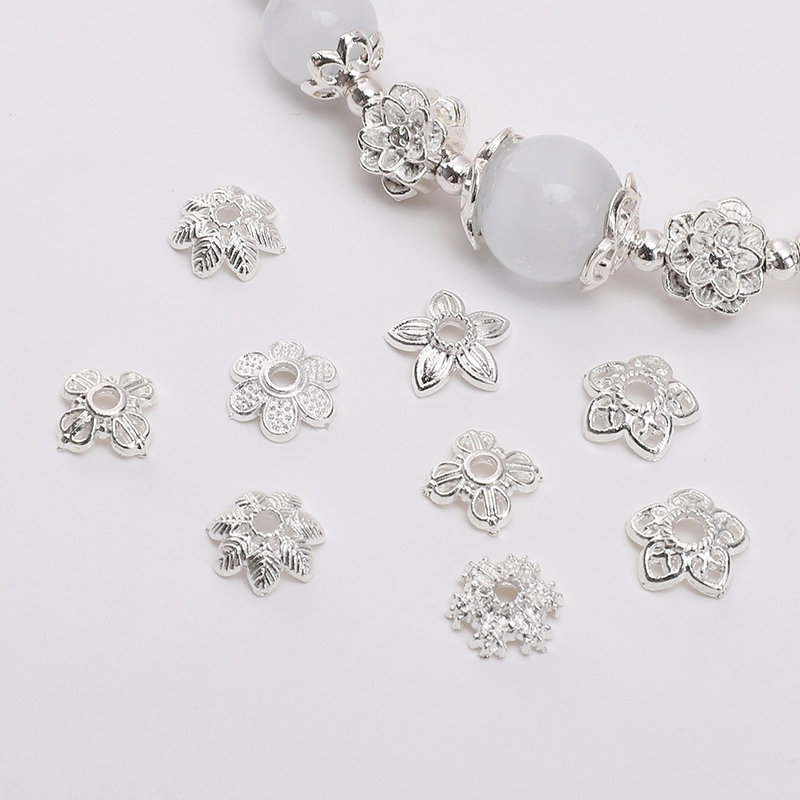 50 ชิ้น/ถุง 7/8/9 มม.ถาดดอกไม้ Spacer สําหรับ DIY สร้อยข้อมือสร้อยคอเครื่องประดับทําอุปกรณ์เสริม