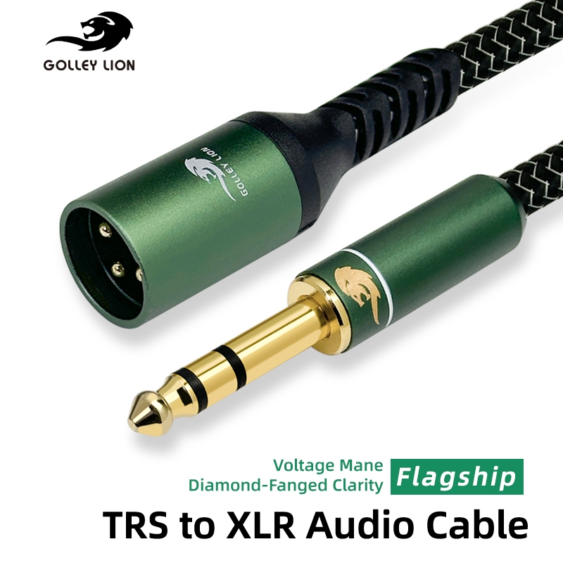 Golley LION สายสัญญาณเสียงสเตอริโอ TRS เป็น XLR ขนาด 6.5 มม. - การออกแบบป้องกันการรบกวนและแจ็คเก็ตแบบถัก
