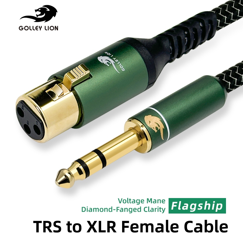 Golley LION TRS ถึง XLR สายสัญญาณเสียงบาลานซ์ตัวเมีย | ทองแดงฝังเงิน | สตูดิโอและเสียงสด