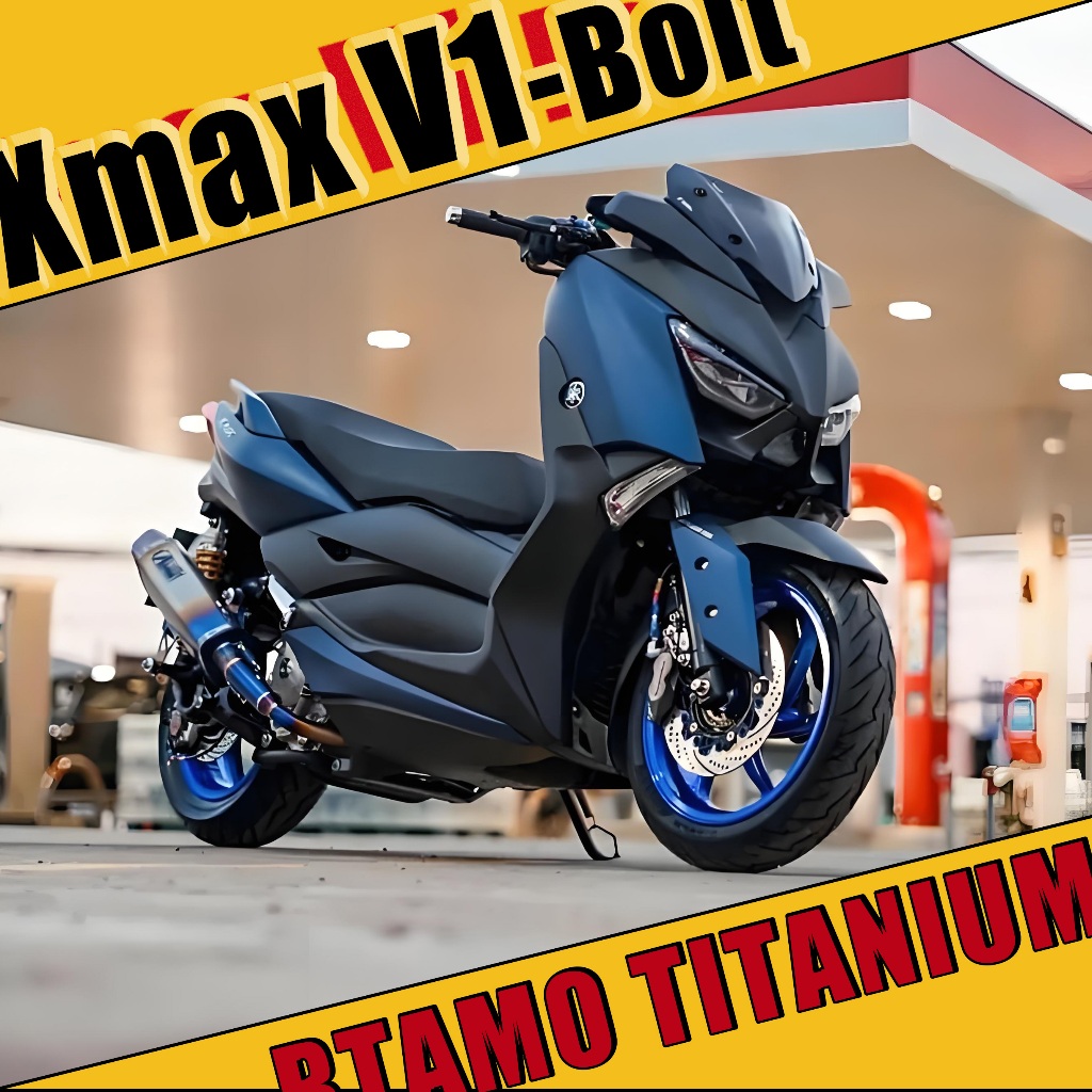 RTAMO Titanium Gr5 Xmax 2017-2022 ทั้งชุดน็อต รูปแบบเกียร์ เจาะดอกไม้ Xmax Full Set Swingarm Xmax สลักเกลียวท่อ