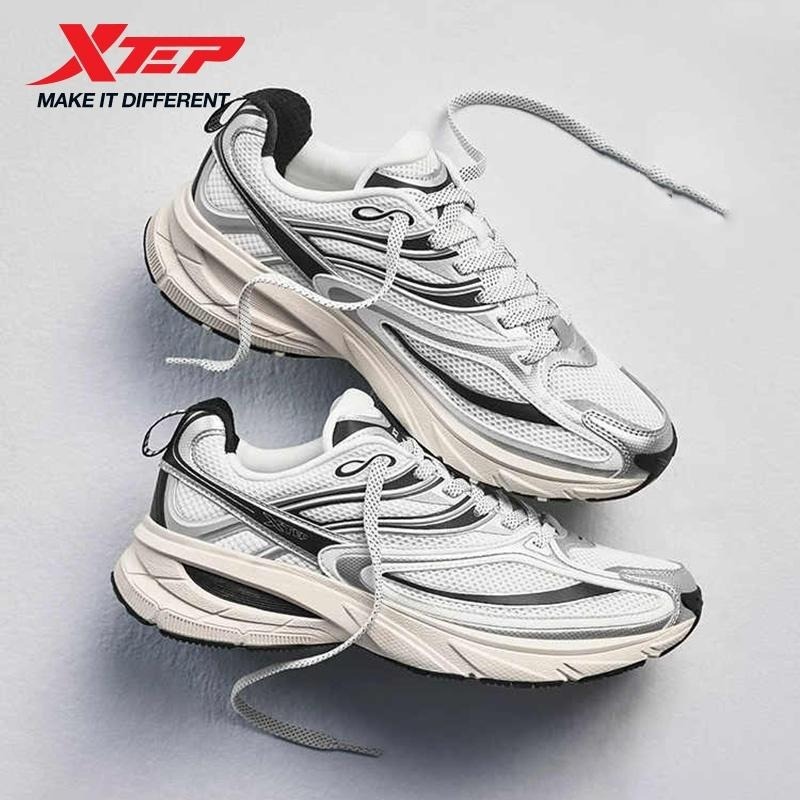 XTEP Little Basque 2.0 รองเท้าลำลองสำหรับผู้หญิง 2025 ฤดูร้อน Vintage สบายลื่นและทนทานรองเท้าผ้าใบ Retro 875218320018