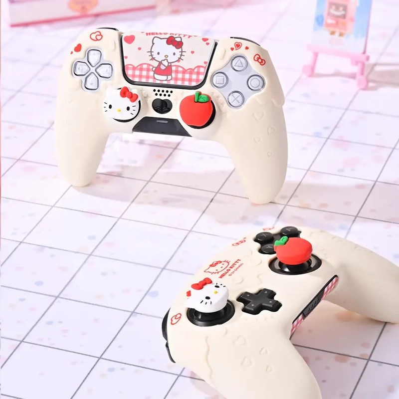Kawaii Sanrio Cinnamoroll Kuromi Hello Kett การ์ตูน Ps5 Gamepad เคสป้องกัน Anti-Fall อุปกรณ์ต่อพ่วงดิจิตอล