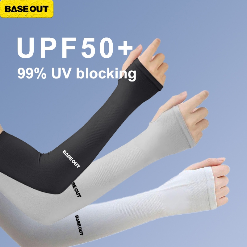BASE OUT ปลอกแขนกันยูวีสำหรับเล่นกีฬากลางแจ้งสำหรับผู้ชายและผู้หญิง
