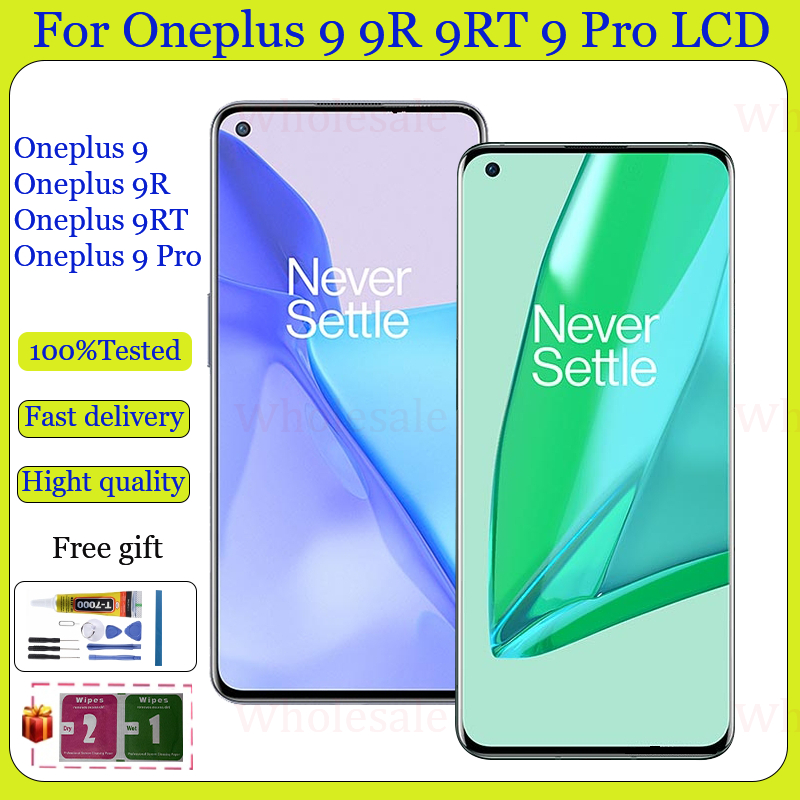 Original AMOLED สําหรับ Oneplus 9 9R 9 RT 9 Pro จอแสดงผล LCD หน้าจอสัมผัสเปลี่ยน