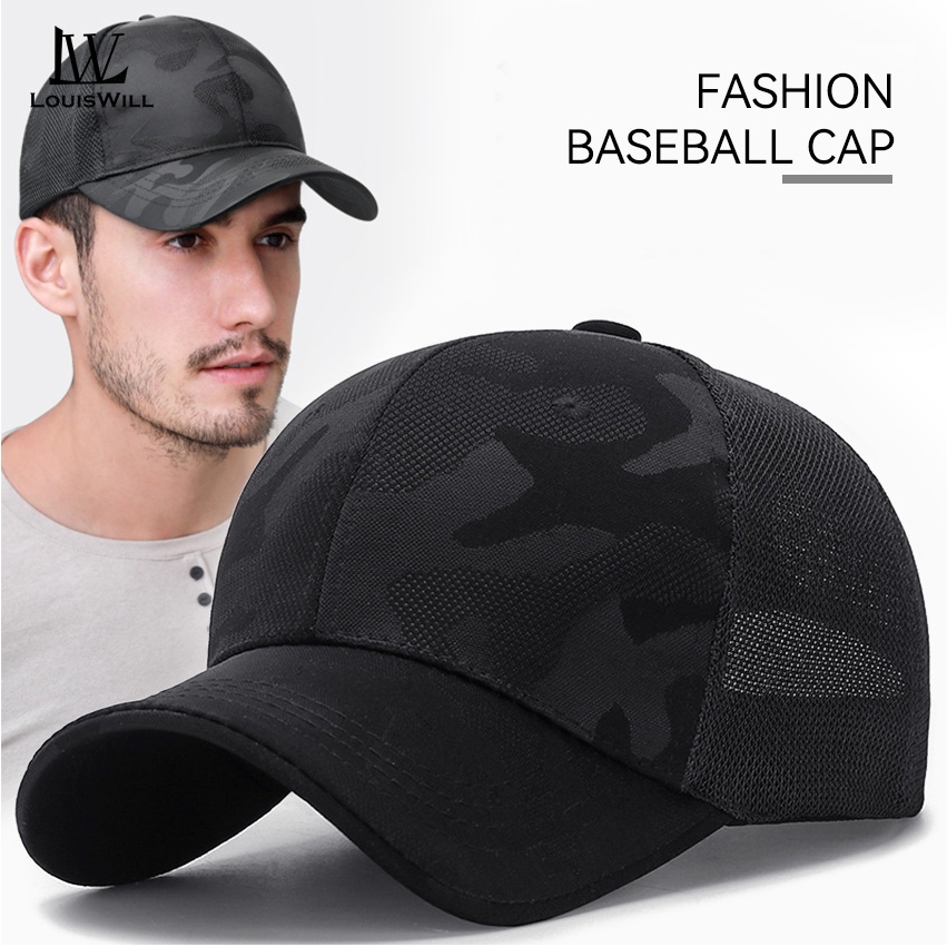 Louiswill ผู้ชายs เบสบอลหมวกฤดูร้อนเบสบอลหมวกกลางแจ้ง Sun หมวก Breathable เบสบอลหมวกแฟชั่น Sun Protection หมวกปรับหมวกกีฬากลางแจ้งออกกําลังกาย