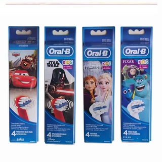 สําหรับ Braun Oral B EB10 หัวแปรงเปลี่ยนแปรงสีฟันไฟฟ้าเด็กการ์ตูน (1 กล่อง 4 ชิ้น)