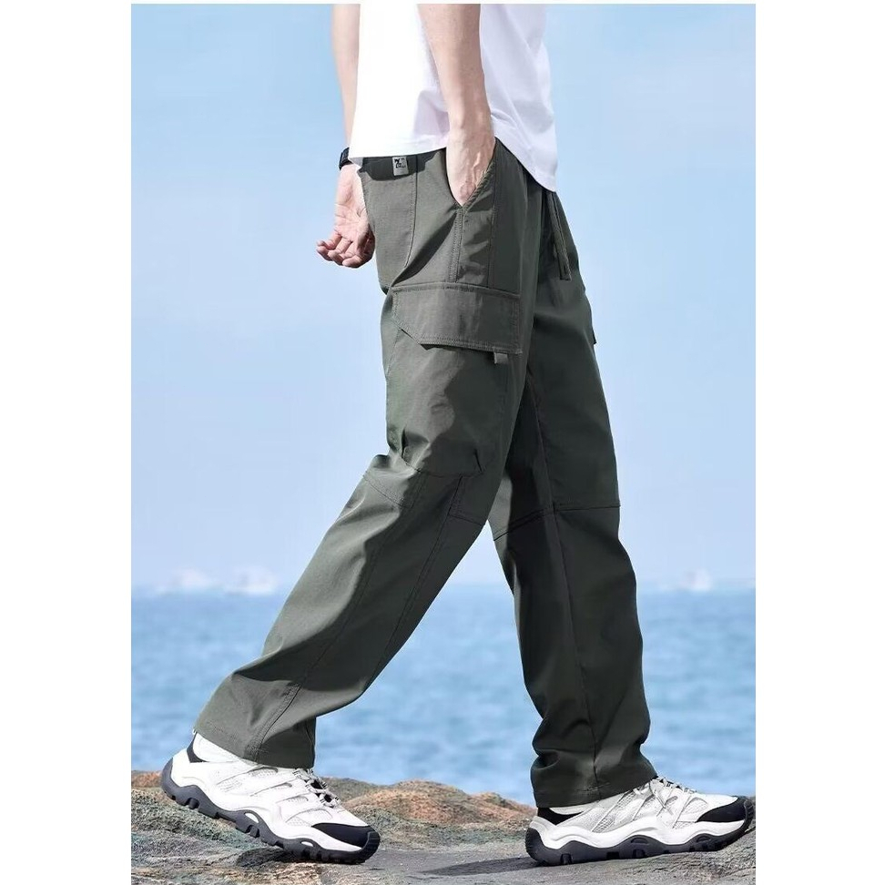 พร้อมส่ง กางเกงชาย เอี๊ยมเกาหลี ทรงทันสมัย ไซส์ M-4XL กระเป๋าหลายช่อง - รูปที่ 3