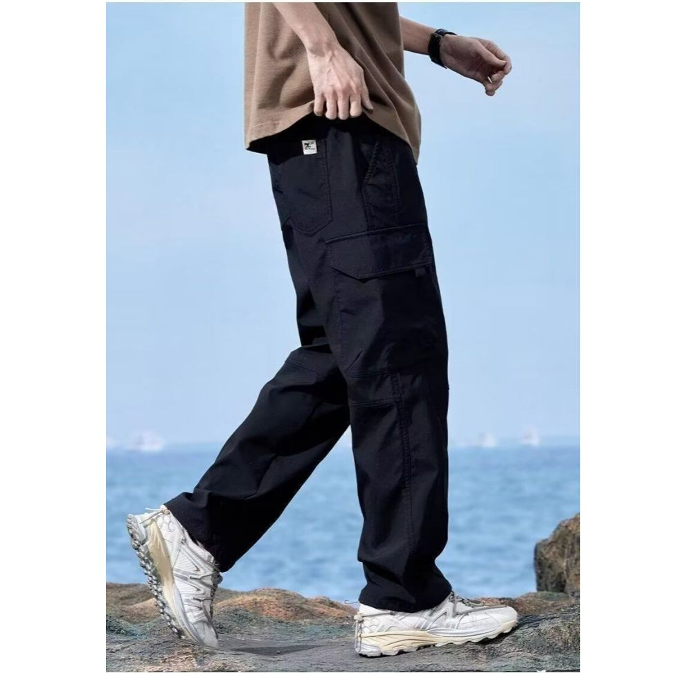 พร้อมส่ง กางเกงชาย เอี๊ยมเกาหลี ทรงทันสมัย ไซส์ M-4XL กระเป๋าหลายช่อง - รูปที่ 4