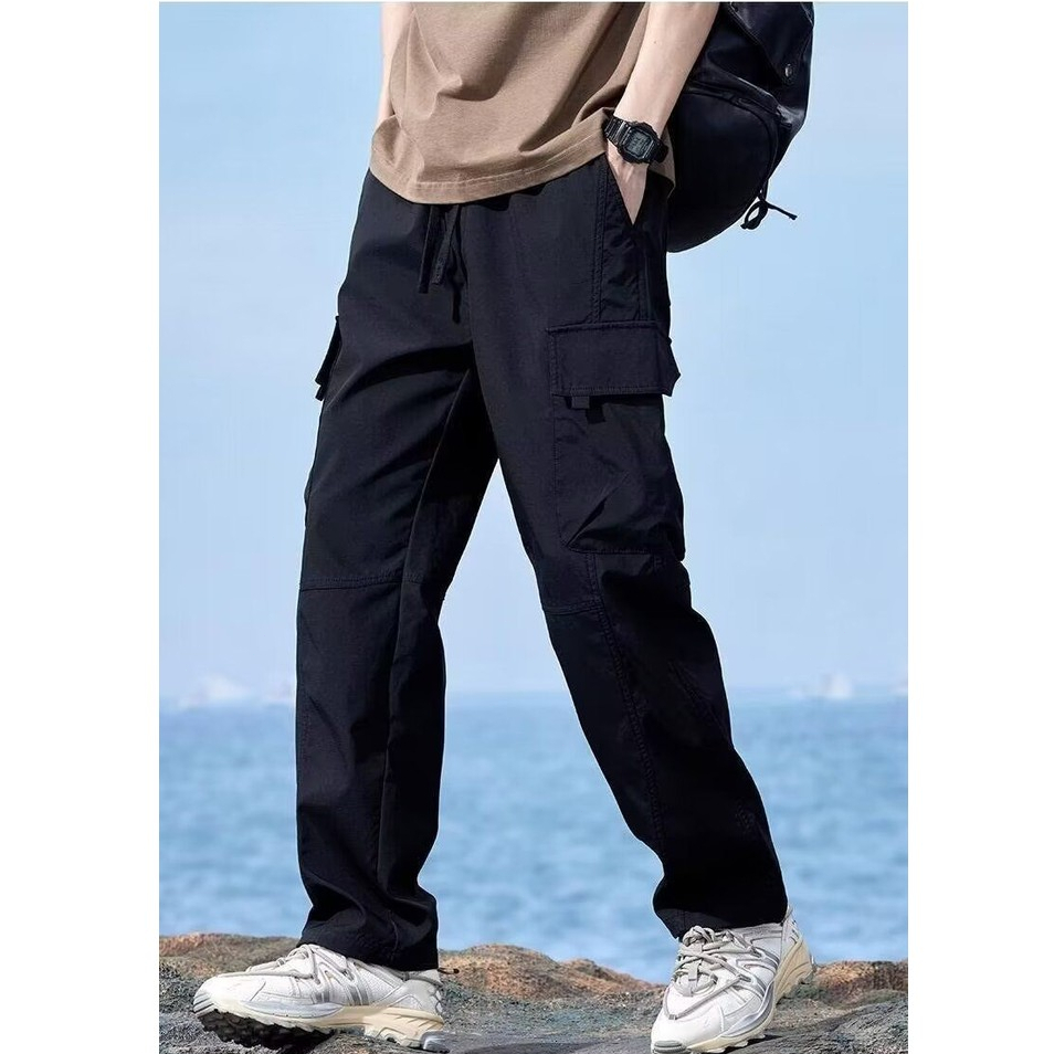 พร้อมส่ง กางเกงชาย เอี๊ยมเกาหลี ทรงทันสมัย ไซส์ M-4XL กระเป๋าหลายช่อง - รูปที่ 5