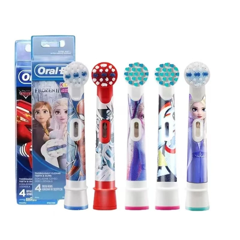 สําหรับ Braun Oral B EB10 หัวแปรงเปลี่ยนแปรงสีฟันไฟฟ้าเด็กการ์ตูน (1 กล่อง 4 ชิ้น)