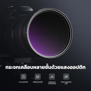 Neewer 67 มม. ND2-400 MRC Variable ND Filter พร้อมฝาครอบเลนส์และผ้าทําความสะอาด