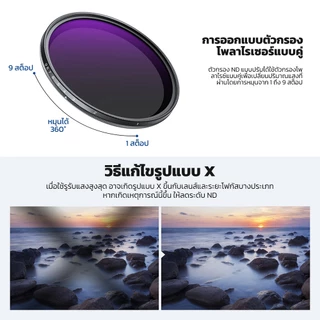 Neewer 67 มม. ND2-400 MRC Variable ND Filter พร้อมฝาครอบเลนส์และผ้าทําความสะอาด