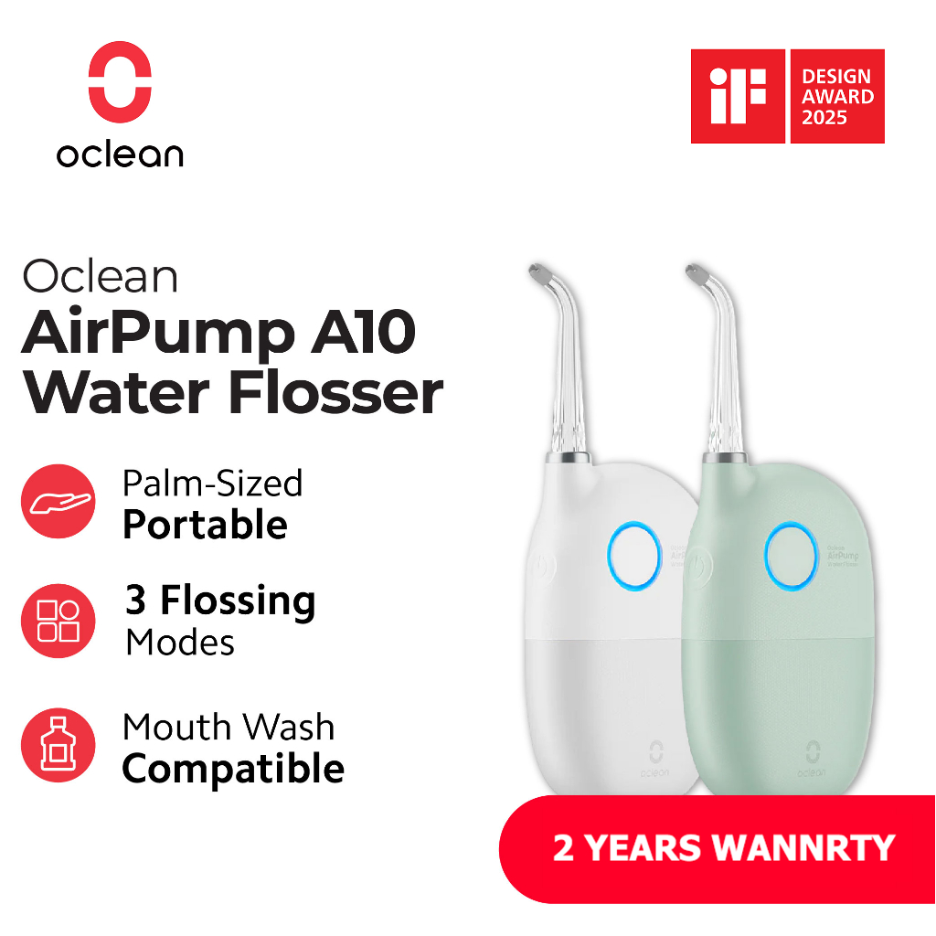 Oclean A10 Flosser ทันตกรรมแบบพกพา Oral Mouth Water Irrigator ขนาดปาล์ม 3 โหมด Mouth Wash Compatible