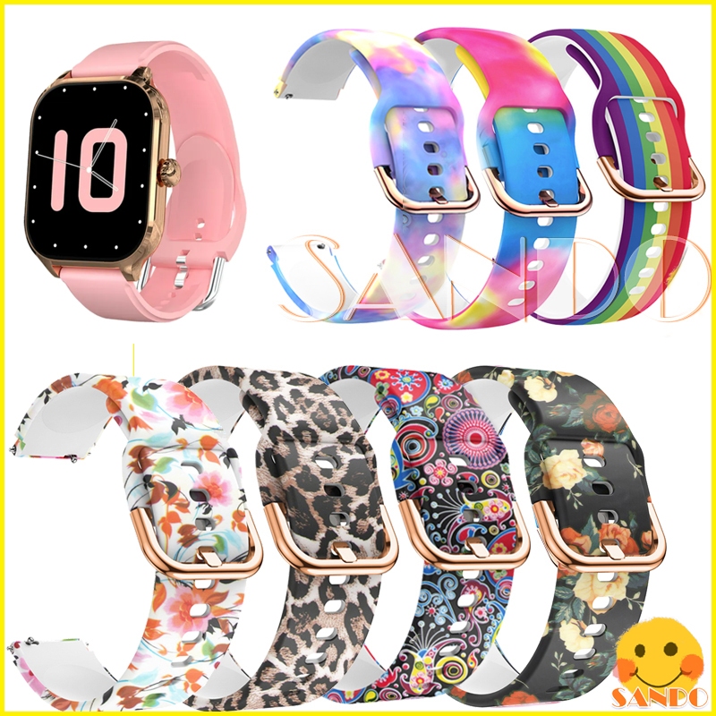 H9 Pro Max สมาร์ทวอทช์สายซิลิโคนอ่อนนุ่ม H9 Max smartwatch เปลี่ยนสายดอกไม้พิมพ์สายรัดอุปกรณ์เสริม