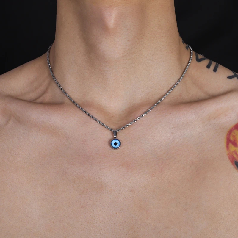 สร้อยคอเหล็กไทเทเนียมฮิปฮอปสําหรับผู้ชายและผู้หญิงอุปกรณ์เสริมอินเทรนด์ที่เรียบง่ายและเป็นส่วนตัว