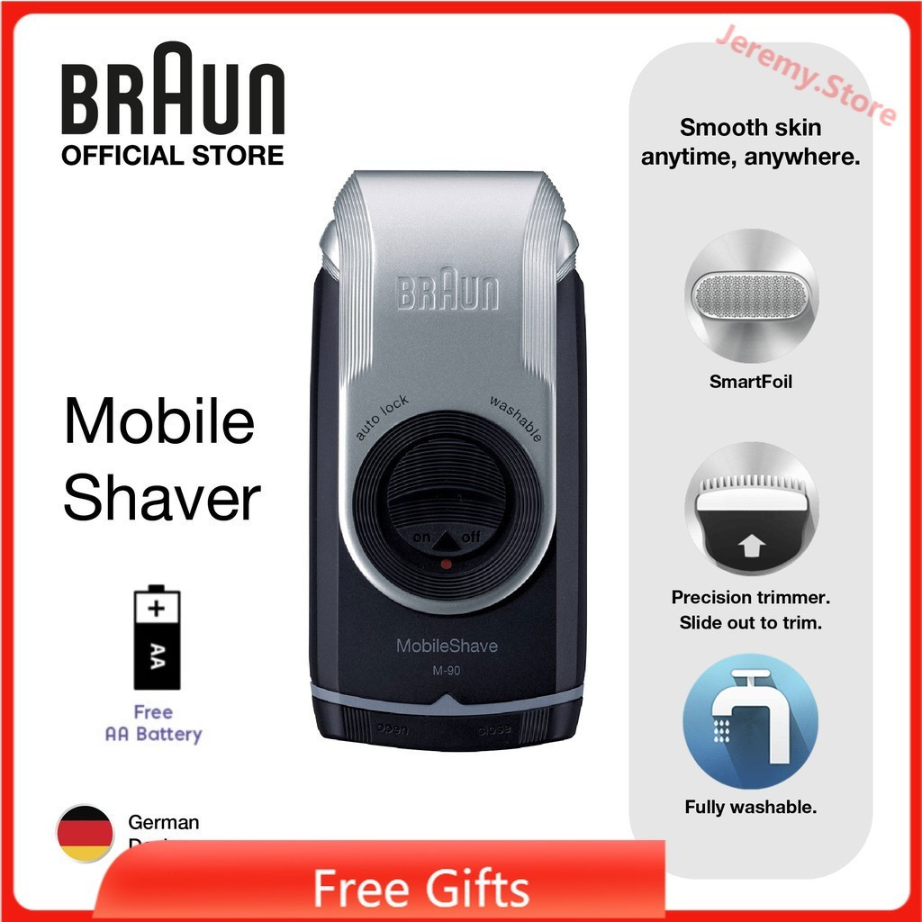 Braun M90 / M60 PocketGo เครื่องโกนหนวด แบบพกพา, เครื่องโกนหนวด สําหรับเดินทาง