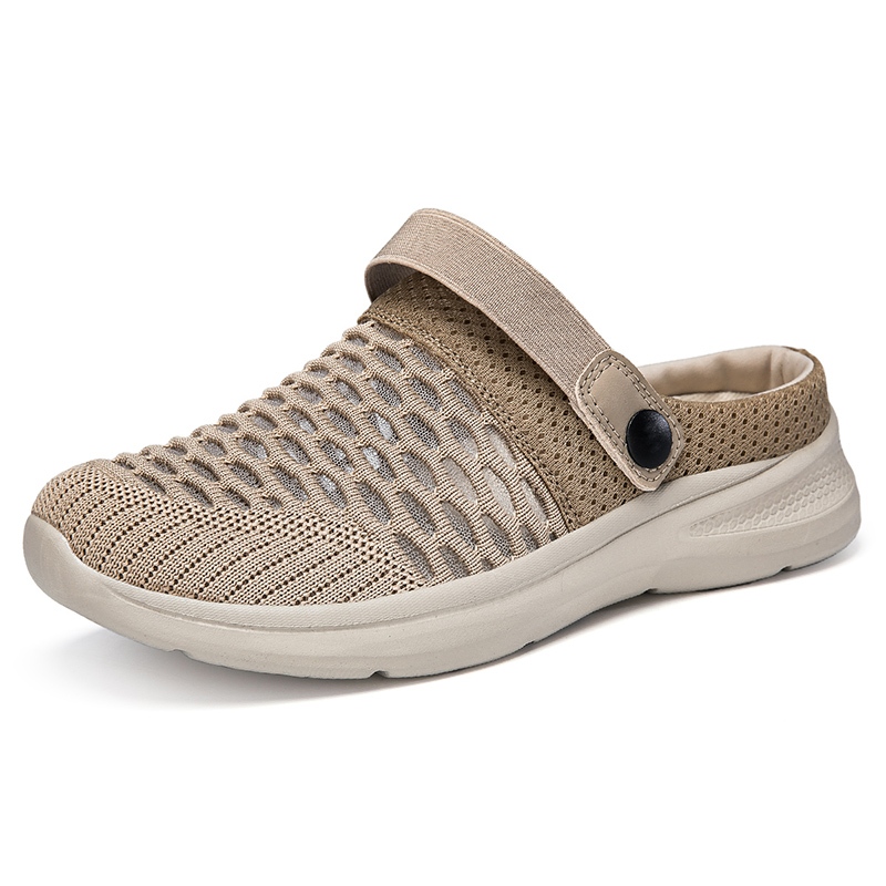 ตาข่ายระบายอากาศกว้างนิ้วเท้ารองเท้าผู้หญิงครึ่งรองเท้าแตะใบบนรองเท้าลําลองรองเท้าผู้สูงอายุขนาดใหญ่35-43