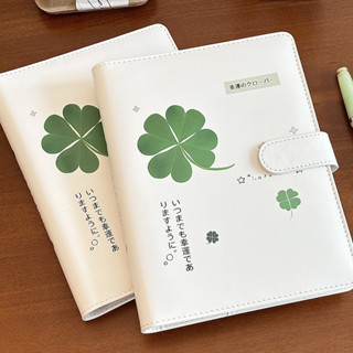Lucky Four-leaf Clover หนัง pu A5 การ์ดหนังสือหัวเข็มขัดแม่เ…