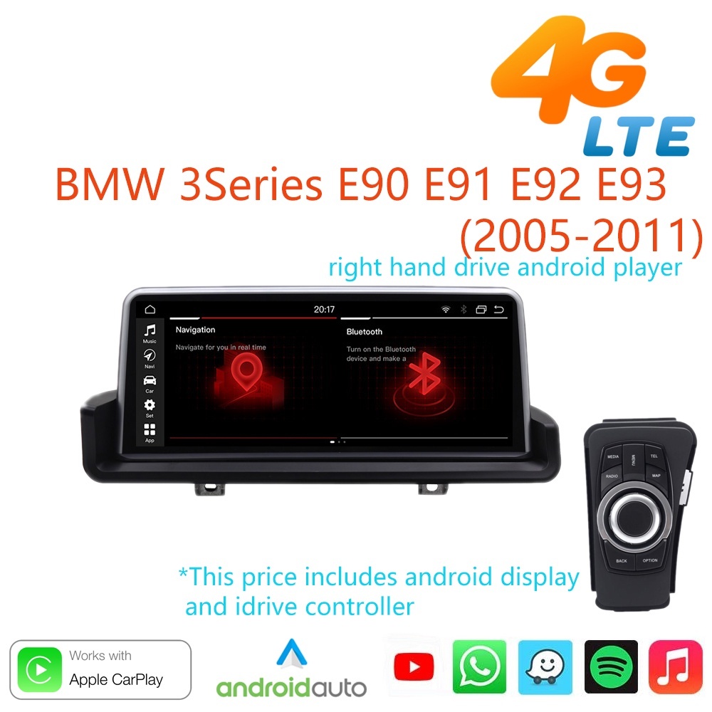 หน้าจอสัมผัสอุปกรณ์เสริม bmw 3series e90 e91 e92 e93 player android headunit monitor บลูทูธ gps วิดี