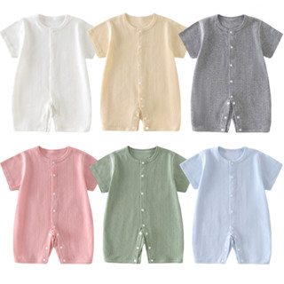 ฤดูร้อนบางทารกแขนสั้น ชุดจั๊มสูท ชายตาข่ายระบายอากาศชุดนอนคล…