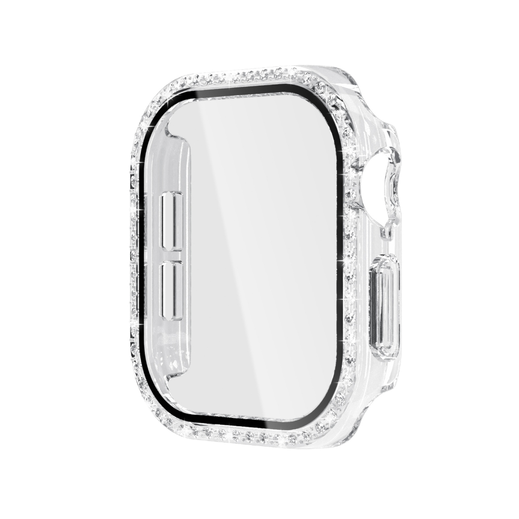 Bling กรณีเพชรป้องกันหน้าจอกระจกนิรภัย เชลล์ครอบครองเต็มสำหรับ iWatch Series 11/10/9/8/7/6/5/4/3 / SE Ultra 2 49mm 46mm 44mm 45mm 41mm 42mm 40mm 38mm ราคา ถูกที่สุด ดีลบีเคเค แกลเลอรีภาพที่ 8
