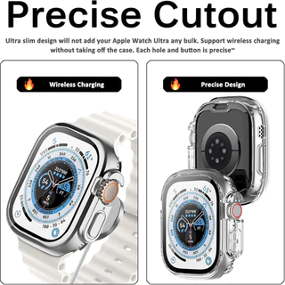 กรณีป้องกันหน้าจอ TPU อ่อนสำหรับ iWatch Series 11/10/9/8/7/6/5/4/3 / SE Ultra 2 49/46/44/45/41/42 มม. 40 มม. 38 มม.