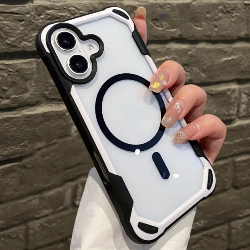 COVET หรูหราอะคริลิคแม ่ เหล ็ กใสเคสสําหรับiPhone 17 16 15 14 13 12 11 Pro Max Plusกันกระแทกเคสโทรศัพท ์ ฝาหลัง