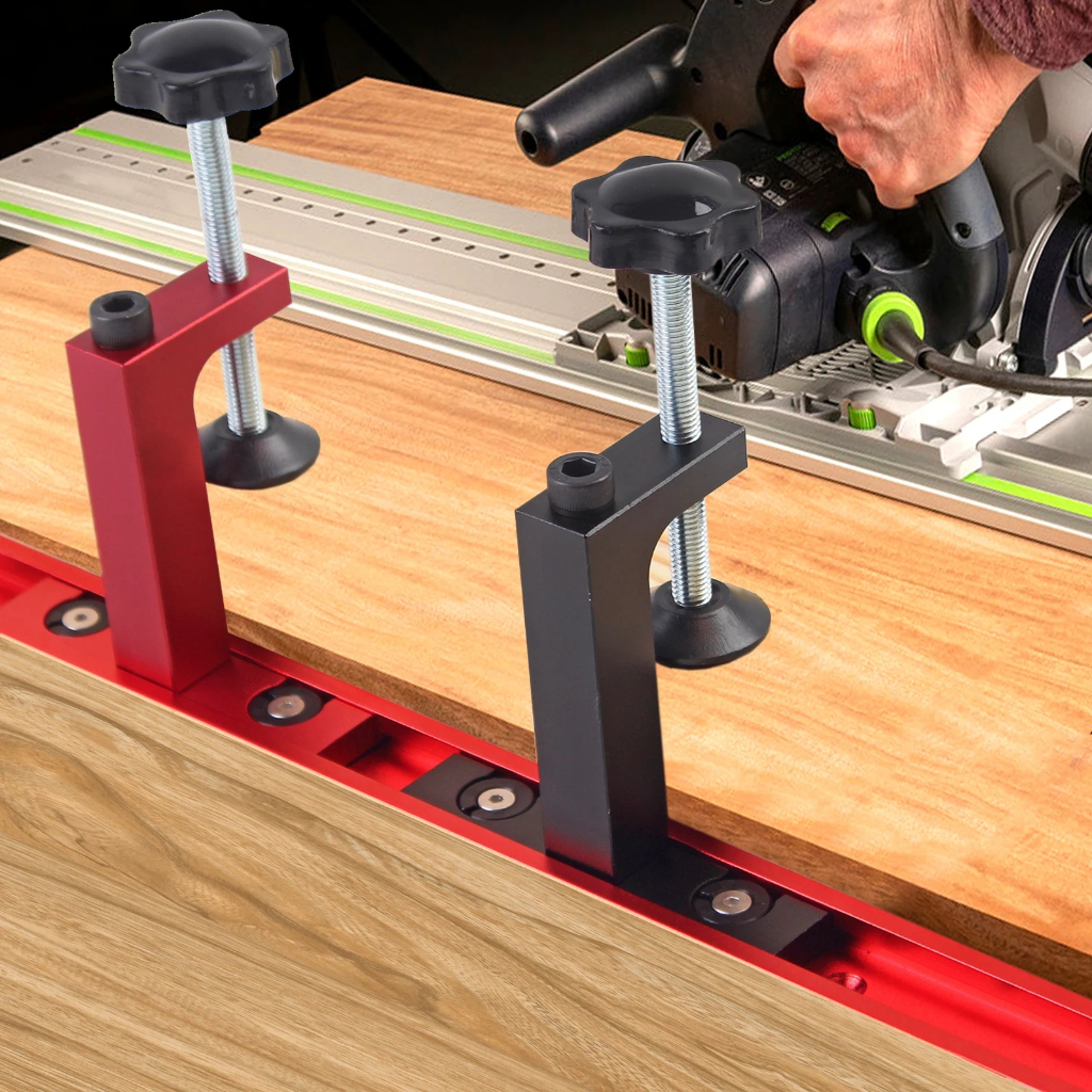 Woodworking Band Saw Table Saw Fixed F Clamp T-Track Clamps - Aluminum Hold Down Clamps for 30/45 ty