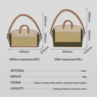 Mr.ace Homme 3136 กระเป๋าเดินทางแบบพับได้ระยะทางสั้นกระเป๋าถือกระเป๋า Duffel ความจุขนาดใหญ่สําหรับผู้หญิง
