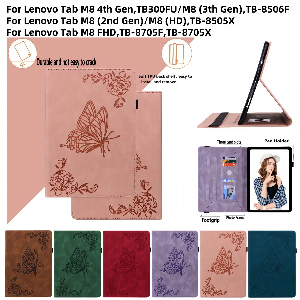 สําหรับ Lenovo Tab M8 (3th Gen) M8 FHD 8.0 นิ้ว TB-8506F TB-8705F,M8 4rd Gen TB300FU ขาตั้งหนังฝาครอ