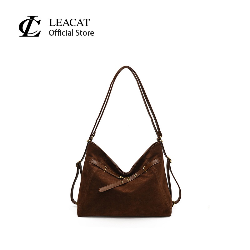 Leacat กระเป๋าหนังแบบลำลองแบบใหม่