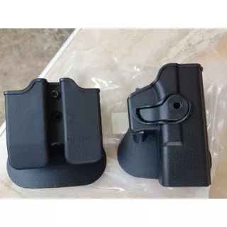 【พร้อมส่ง】ซองหนังโพลิเมอร์ ซองแมกกาซีนคู่ 9 มม. สําหรับ G17 Beretta M9 M92 Colt 1911 Hung 9 มม.40 Mag