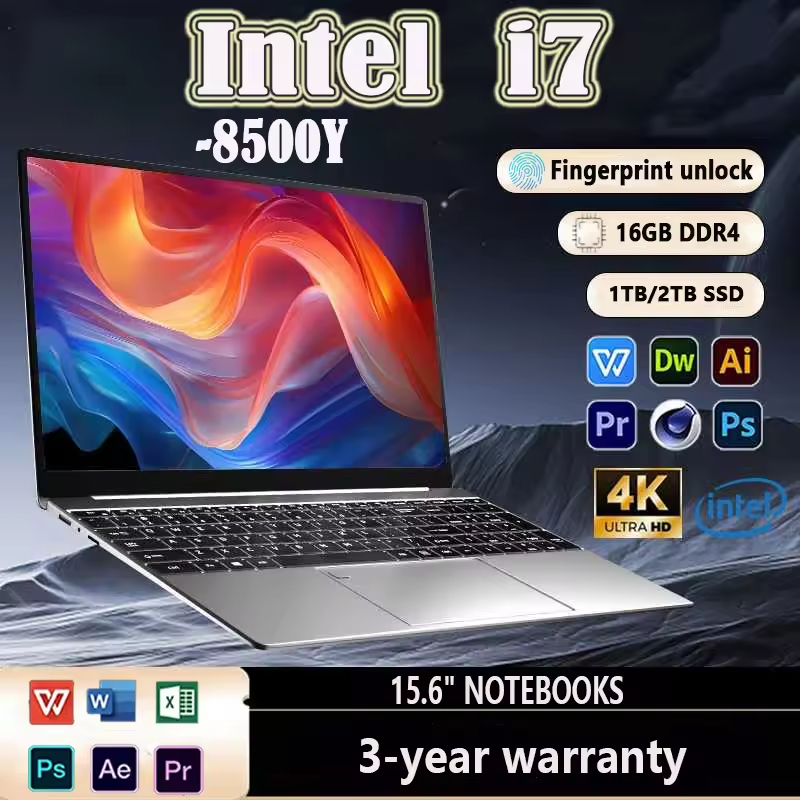 เปิดตัวผลิตภัณฑ์ใหม่แล็ปท็อปIntel Core i7 8500y, 15.6 นิ้ว, Windows 11 Pro, RAM 16GB, 2TB, SSD, i7, 
