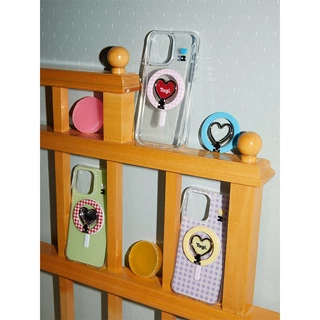 Tagi. Put-Put Heart Phone Case Ring-shaped Magnetic Holder เคสไอโฟน 17 16 15 pro max เคส iphone
