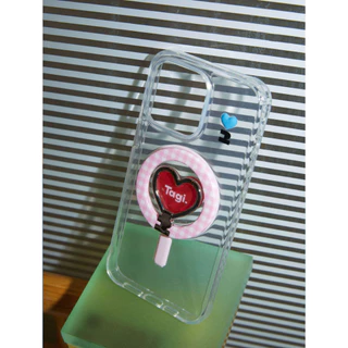 Tagi. Put-Put Heart Phone Case Ring-shaped Magnetic Holder เคสไอโฟน 17 16 15 pro max เคส iphone