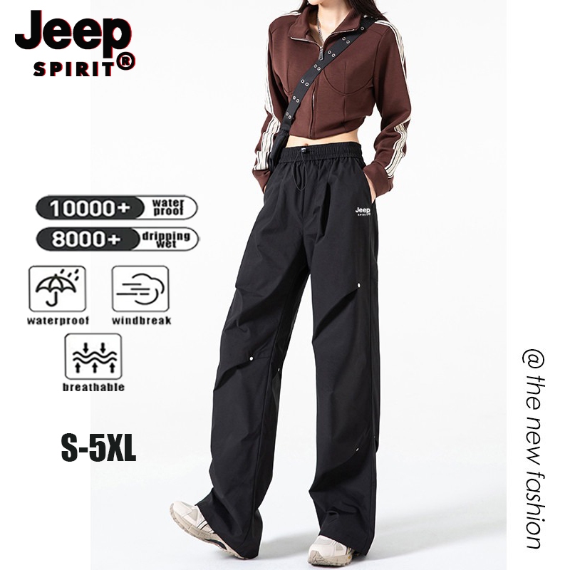 JEEP SPIRIT กางเกงโจมตีกันน้ําสําหรับผู้หญิงกางเกงชุดทํางานแห้งเร็วที่หลวมและระบายอากาศได้ดี