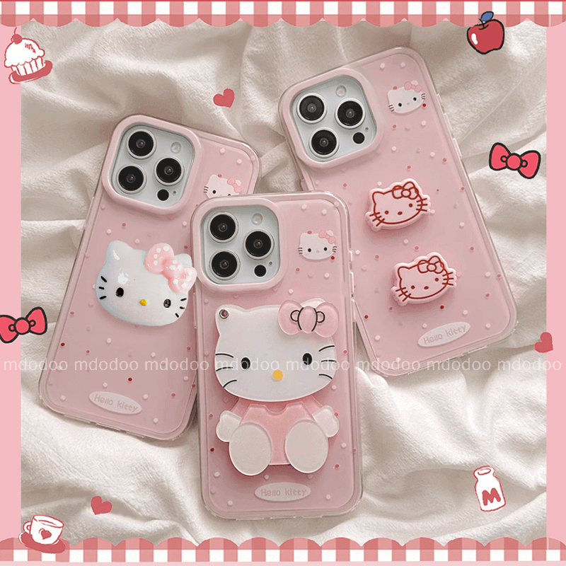 เคส Cellphone Huawei Nova 11i 11 10 Y91 Y90 Y61 Y72 Y70 Y8P Y7A Y5P Y6P Honor 60 SE 50 Pro 5G Cute Sweet Diamond Bow KT Cat Cartoon Kitty Makeup mirror Anti-fall Soft Phone Case Full Straight edge Ultra Thin Back Cover TM 47