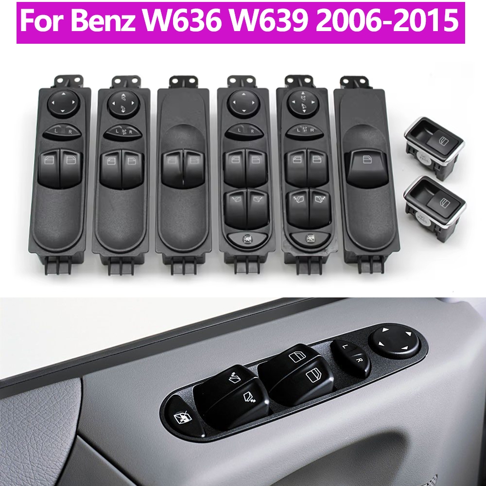 สําหรับ Benz W639 W636 Vito Viano 2006-2015 รถด้านหน้าด้านหลังประตูสวิทช์กระจกไฟฟ้า Master Power Control สวิทช์