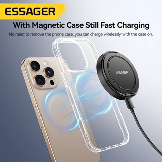 Essager 15W แท่นชาร์จไร้สายแม่เหล็ก 2-in-1 แท่นชาร์จสําหรับ ip Pro Max/Android/APods