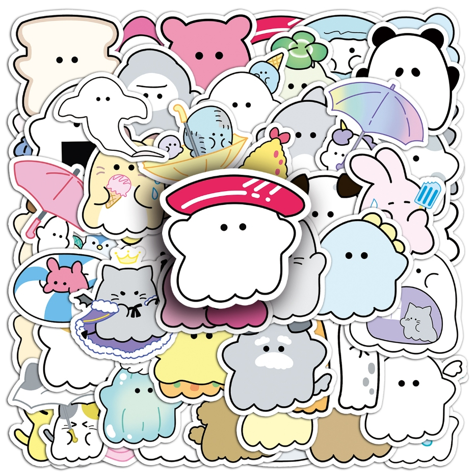 52ชิ้นน่ารักผีครอบครัวน่ารักสติกเกอร์สําหรับ ทําเอง เคสโทรศัพท์แล็ปท็อปหมวกกันน็อครถกราฟฟิตีกันน้ําตกแต่งของขวัญ