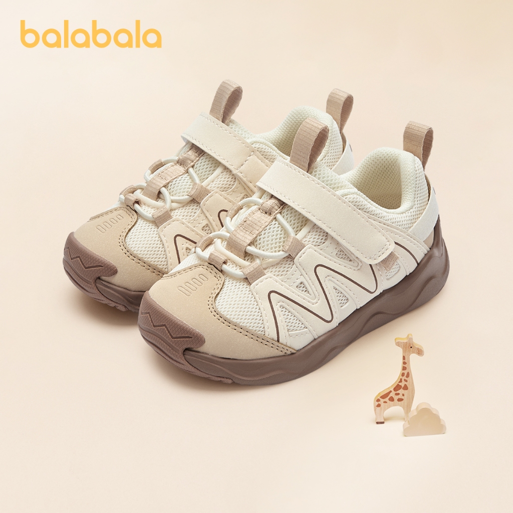 Balabala รองเท้าหัดเดินเด็กอ่อน รองเท้าผ้าใบตาข่ายระบายอากาศ สำหรับเด็กชายและเด็กหญิง คอลเลกชันใหม่ฤดูใบไม้ร่วง 2024 พื้นนุ่มน้ำหนักเบา ใส่สบายสำหรับกิจกรรมกลางแจ้ง