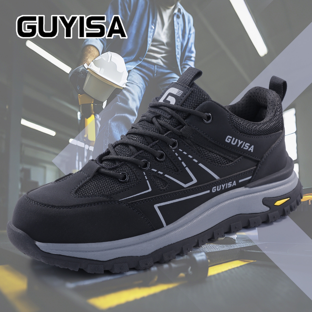 Guyisa รองเท้าเซฟตี้ รองเท้าทํางาน anti smashing anti crill นุ่มทนต่อการสึกหรอ F111 39-44