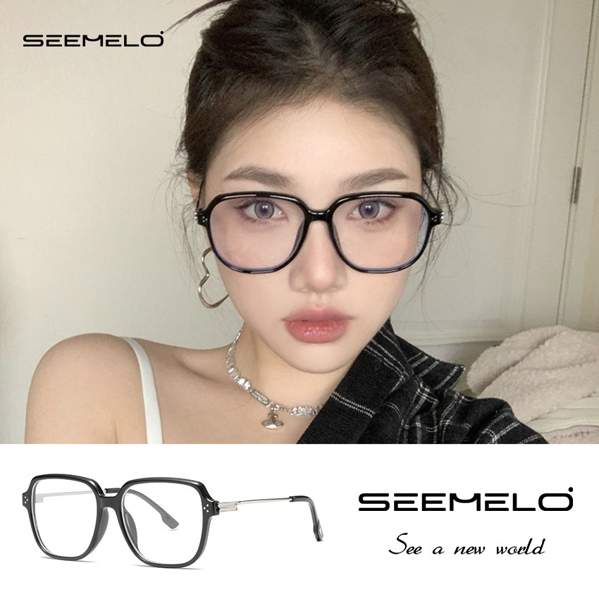 SEEMELO Fashion Glasses Anti-Blue Light แว่นตาสไตล์วินเทจ UV400 แว่นตากันแดดแว่นตา