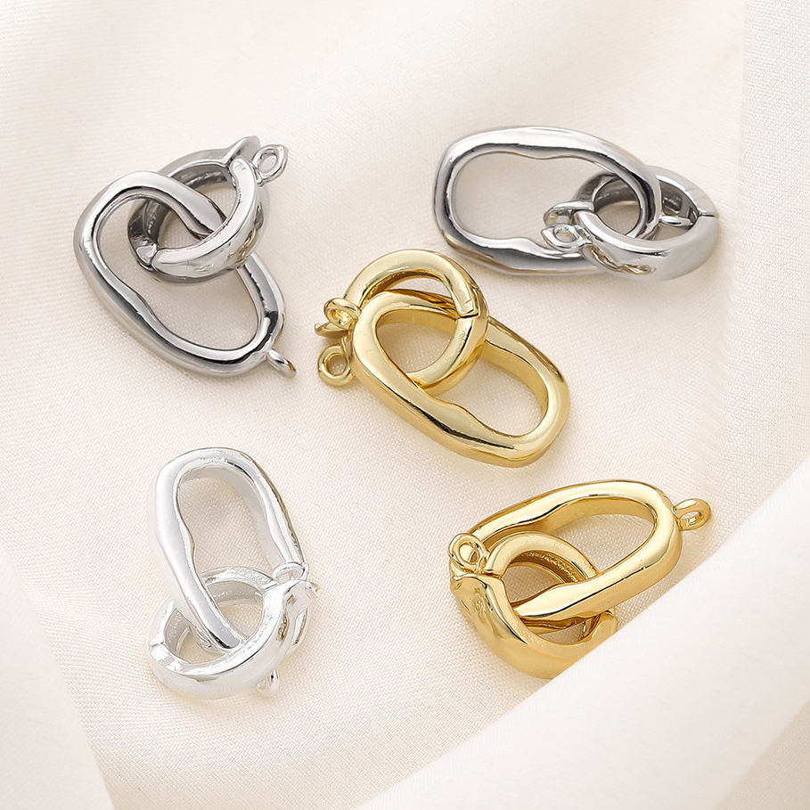 St.kunkka 12 * 31 มม.18K หนาเงิน Platinum สีการเก็บรักษาทองจริงทองแดงไม่สม่ําเสมอสร้อยคอหัวเข็มขัด D