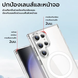 X-IT สําหรับ Samsung Galaxy S22 S23 S24 S25 S26 FE Ultra Case Clear,Galaxy S24 Ultra เคสโทรศัพท์ด้านหลังแข็งและการป้องกันเกรดขอบนุ่ม] เคสกันกระแทก