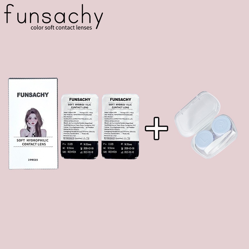 Funschy คอนแทคเลนส์ สีน้ำตาล สีเทา ดวงตา คอนแทคเลนส์สี 1คู่+ตลับคอนแทคเลนส์ ส่งไวจากไทย - รูปที่ 3