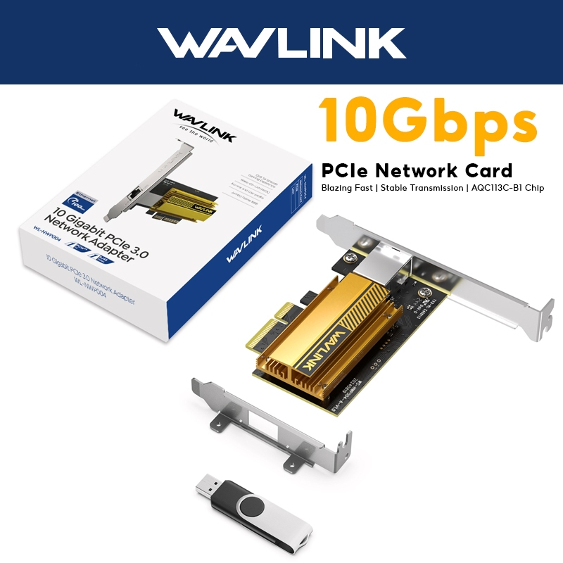Wavlink การ์ดเครือข่าย PCIe ความเร็ว 10000/5000/2500Mbps อะแดปเตอร์ PCI Express Ethernet สําหรับ Win
